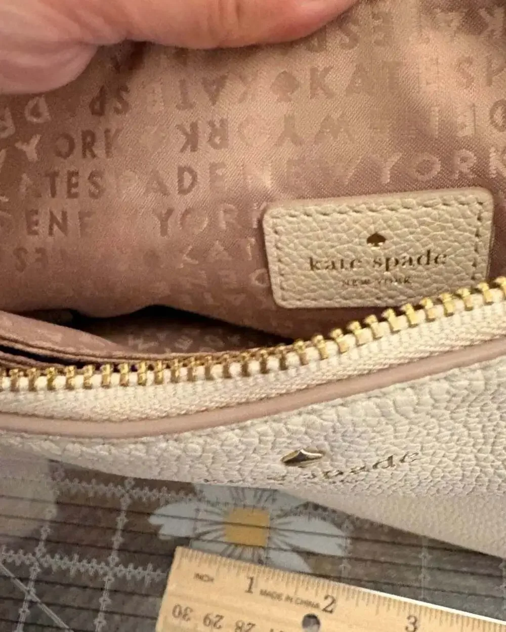 Kate Spade Bailey Textured Pebbled Leather Crossbody Bag in Buttermilk
